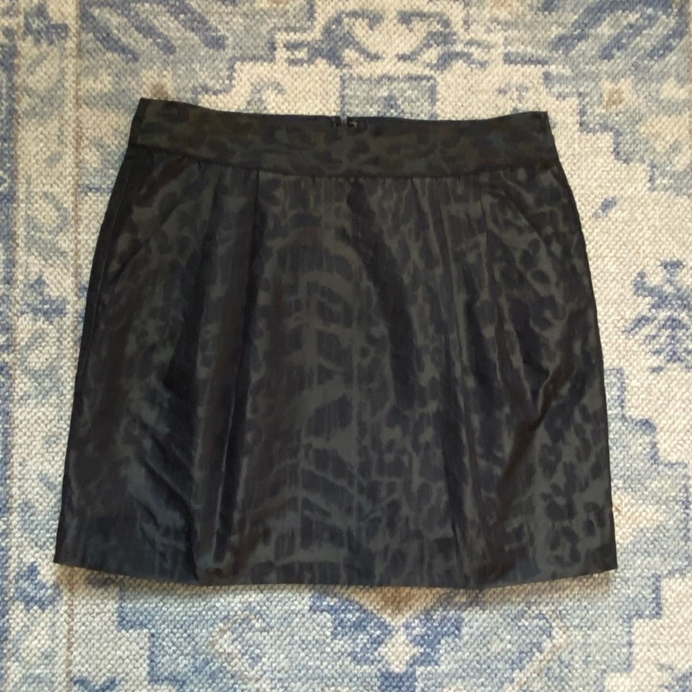 Black Animal Print Mini Skirt